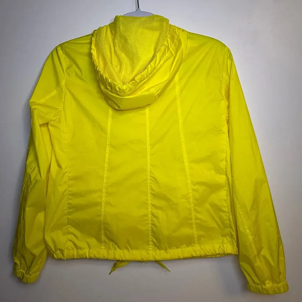 Talbots Bright Yellow Hooded Windbreaker Sz Sp